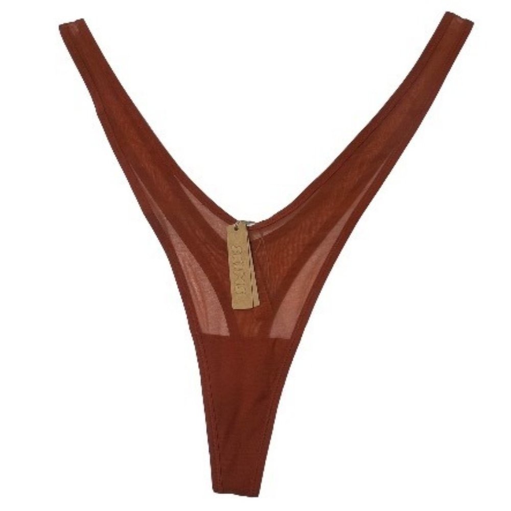 SKIMS Ultra Fine Mesh Micro Dipped Thong Chili Womens‎ 3X